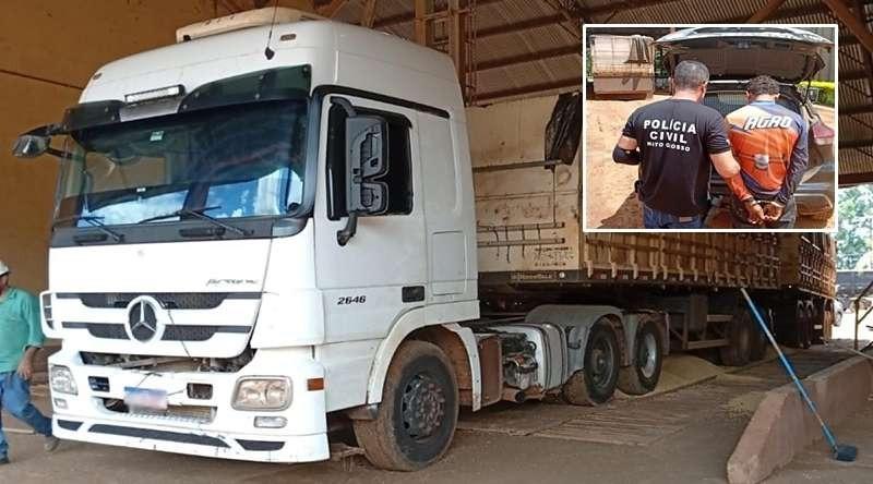 Homem é preso enquanto carregava caminhão com soja usando documento falso em MT